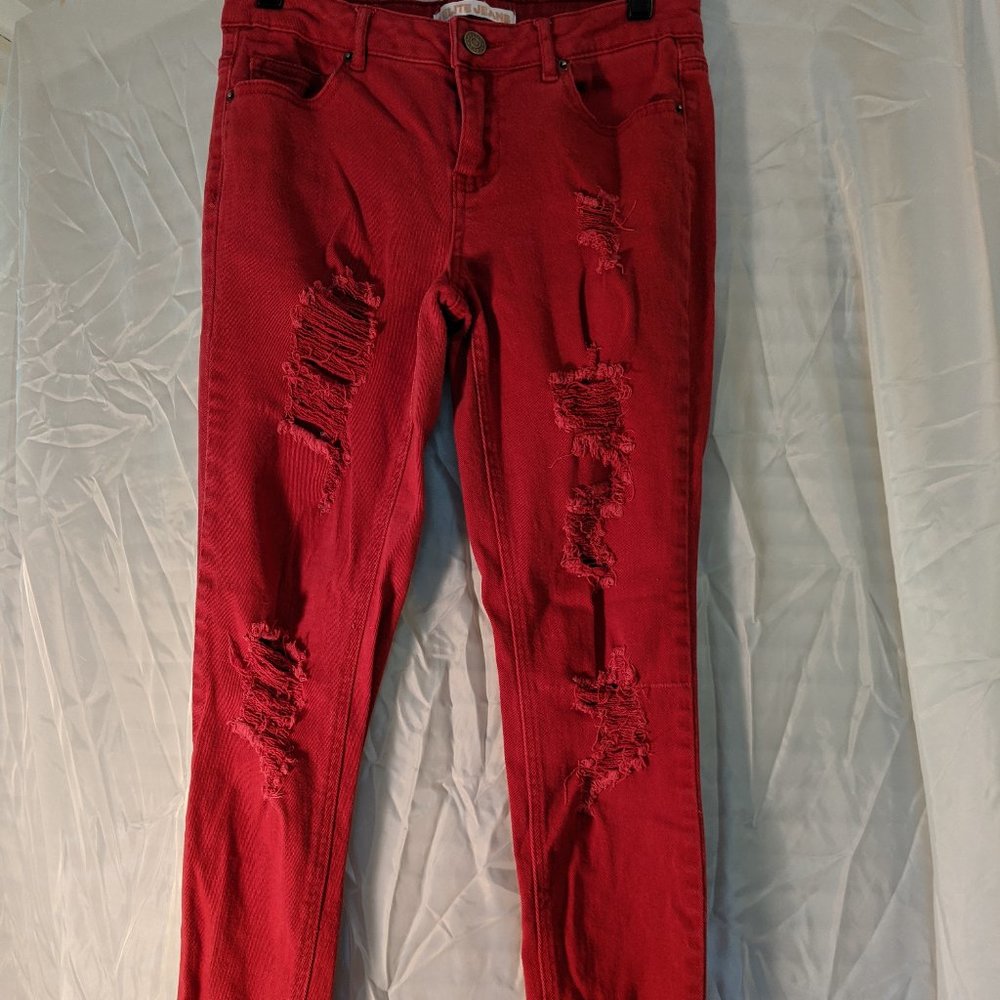 Ripped Red Jeans